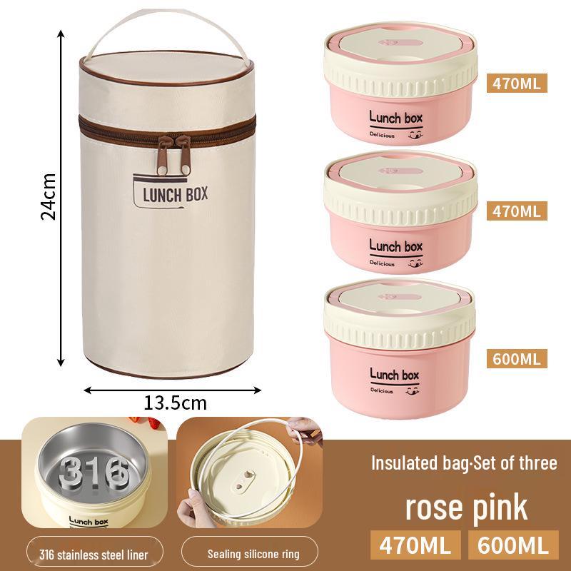 Изолированный ланч-бокс из нержавеющей стали 304 - Контейнер для ланча и супа, можно использовать в микроволновой печи, Идеально подходит для офисных работников и студентов