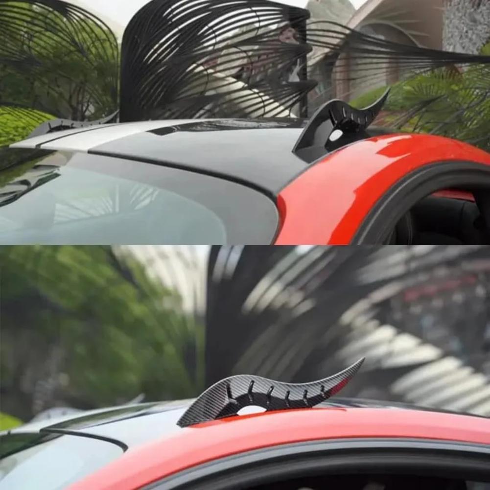 1 Pair Universal Car Exterior Decor Auto Roof Dragon Horn Shaped Car Exterior Decoration No-Drill Install Cool Cars Accessories
