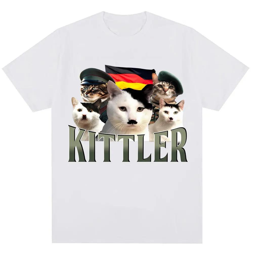 Fuuny Kittler Hilarious Cat Meme T Shirts Women Cute Fashion O-Neck T-shirts Breathable T Shirt Streetwear Women Clothes