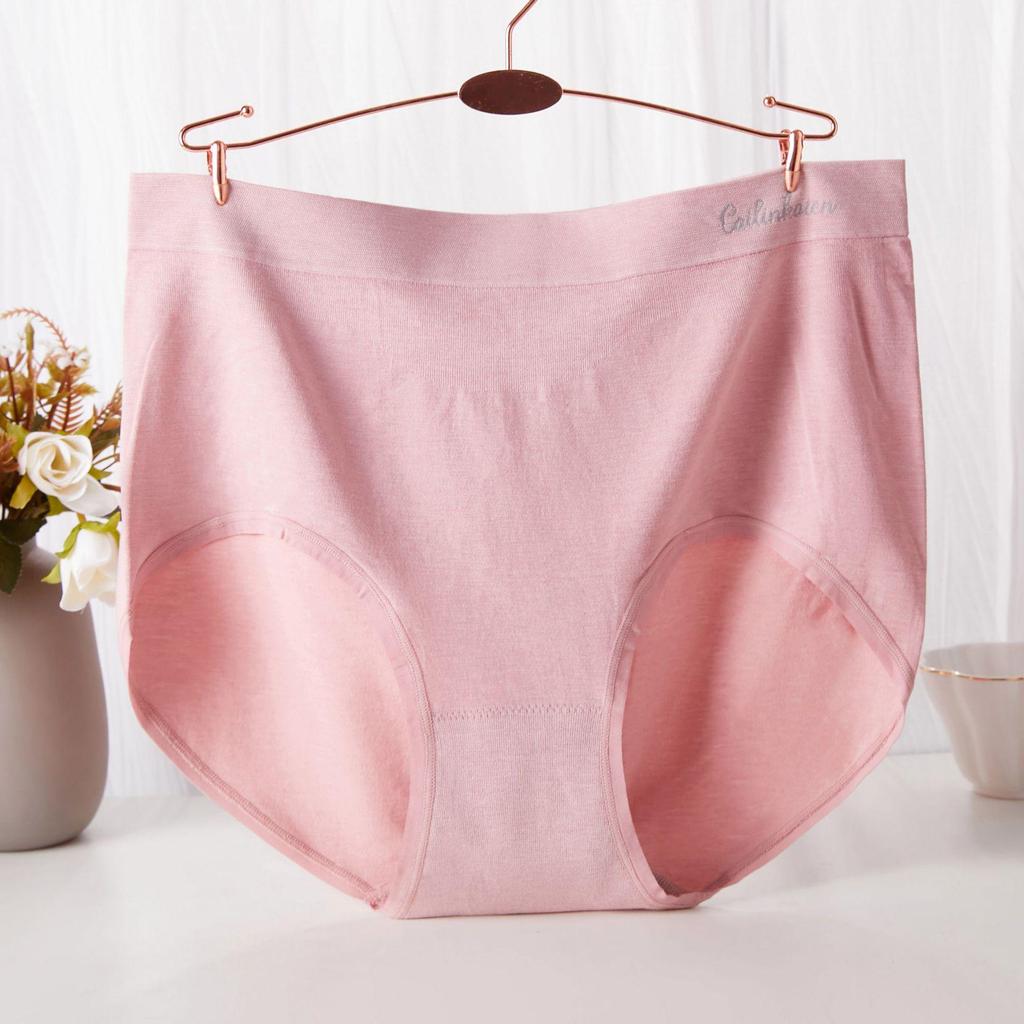 Plus Size Modal Cotton Seamless Mid-High Waist Triangle Panties for Women