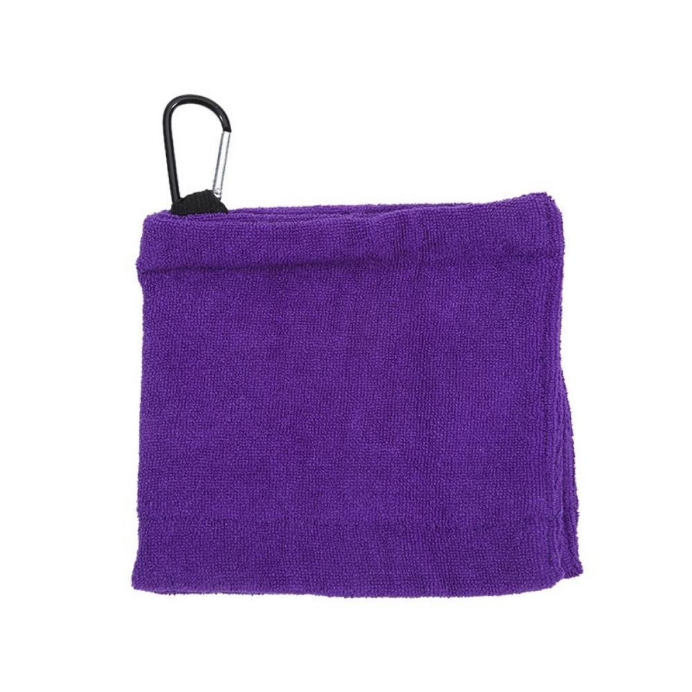 Square Golf Ball Cleaning Towel with Carabiner Hook Sports Towel Portable Golf Club Cleaner