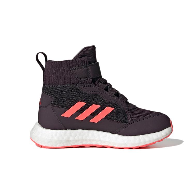 adidas Кстати, El K Устойчивые к истиранию Дышащие Высокие Детские Беговые Кроссовки Фиолетово-розовые Детские FZ2503