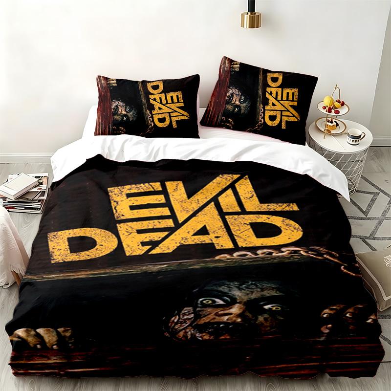 Evil dead 3pc set Perfect for bedroom use Comfortable bedding set includes a duvet cover and two pillowcases Ideal birthday or Christmas gift