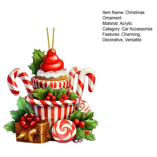 Рождественское украшение Yousheng, подвесное украшение в виде леденца, кекса, десерта, акриловая подвеска для рождественской елки, дверей, окон, декора