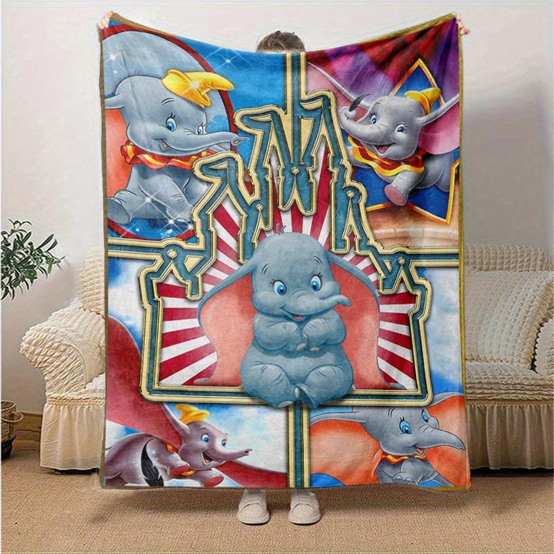 1pc Dumbo Elephant Circus Theme Blanket, Home, Office, Outdoor Gift for Kids and Adults