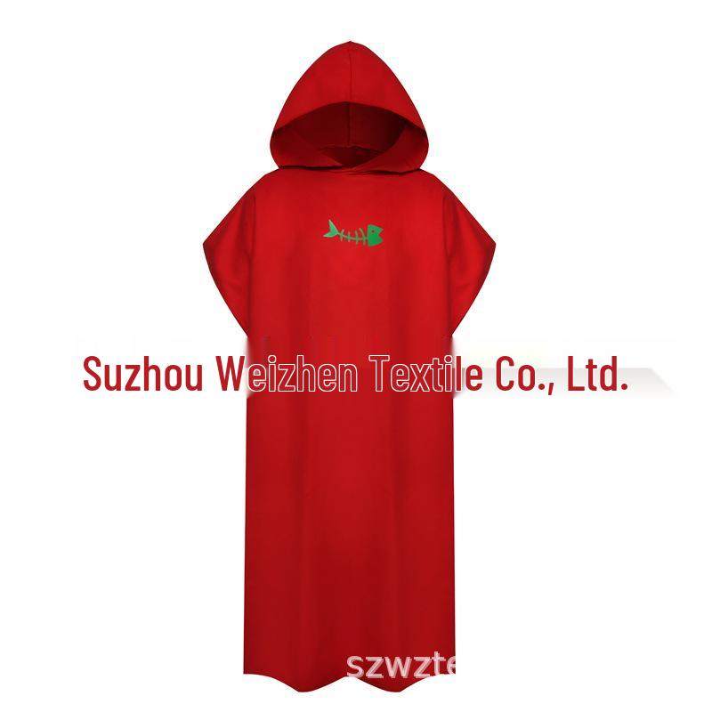 Двустороннее флисовое пляжное пончо: Носимый халат-полотенце для пляжа и дайвинга.