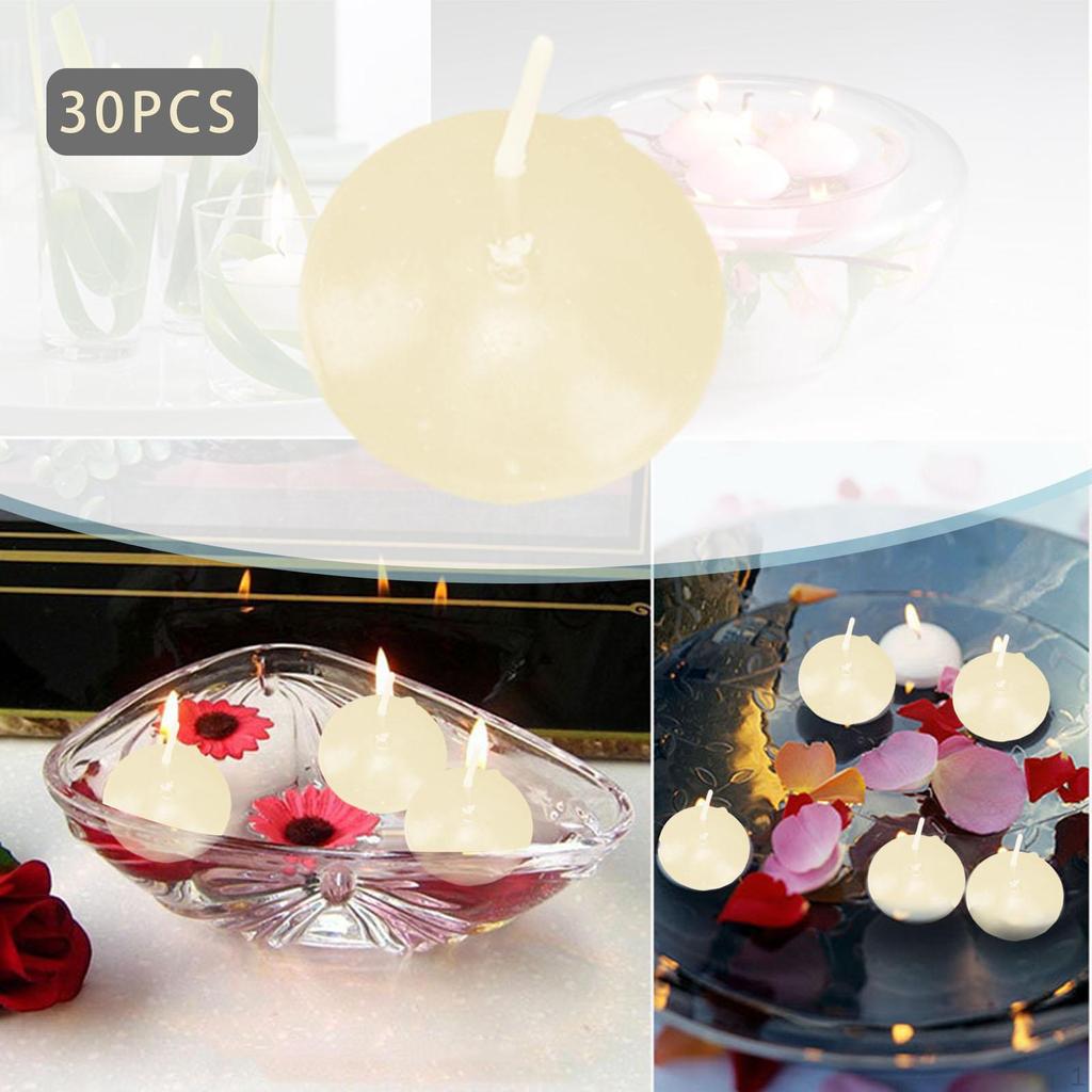 30Pcs Floating Candles Decor for Valentine's Day Christmas Party Celebration Red