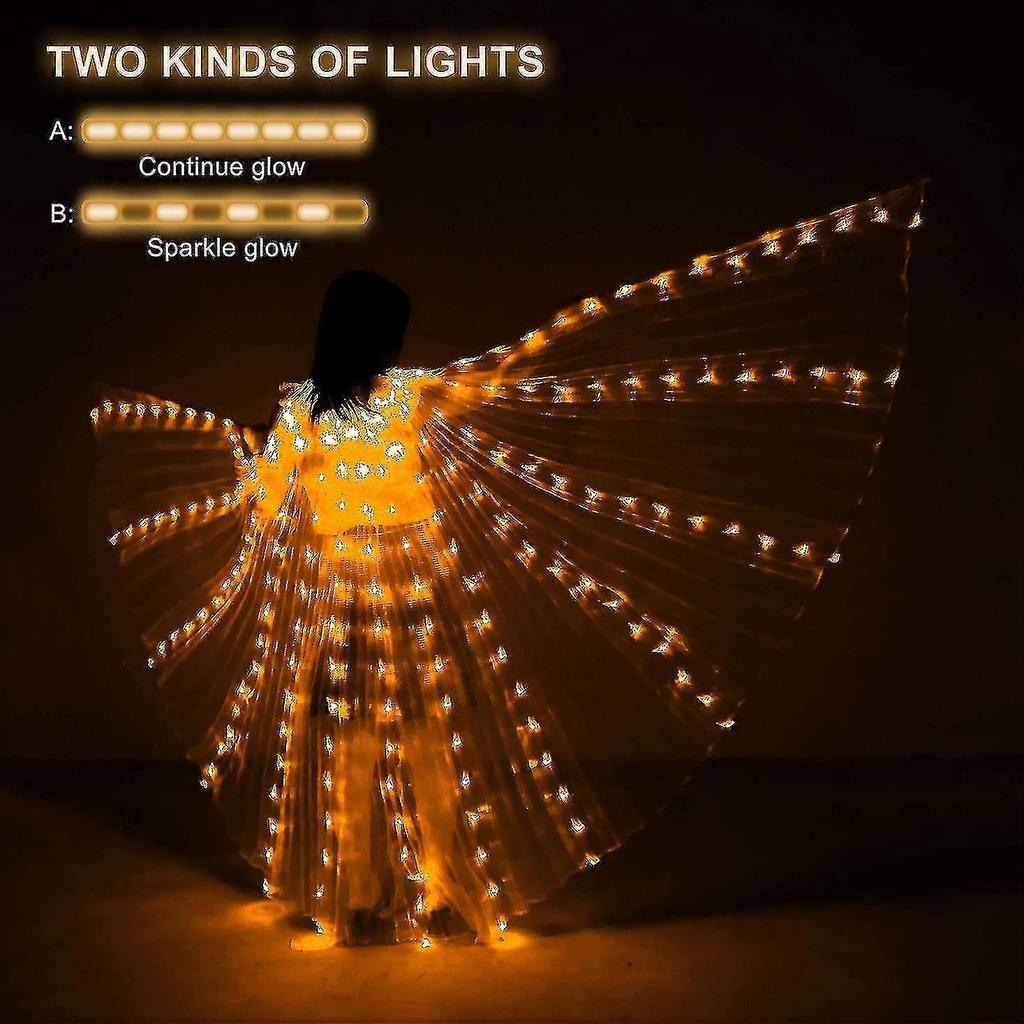 Led Luminous Big Wings Adult Warm Light Golden Wing Butterfly Cloak Bar Performance Fluorescent Props, Halloween Decoration Clothes