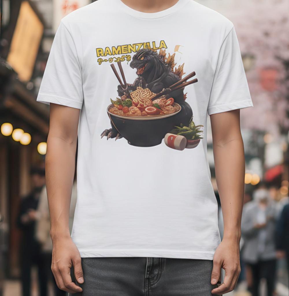Godzilla Ramenzilla Kaiju Ramen Tee - Godzilla Eating Ramen - Unisex Tshirt - Kaiju Japan Fan Shirt