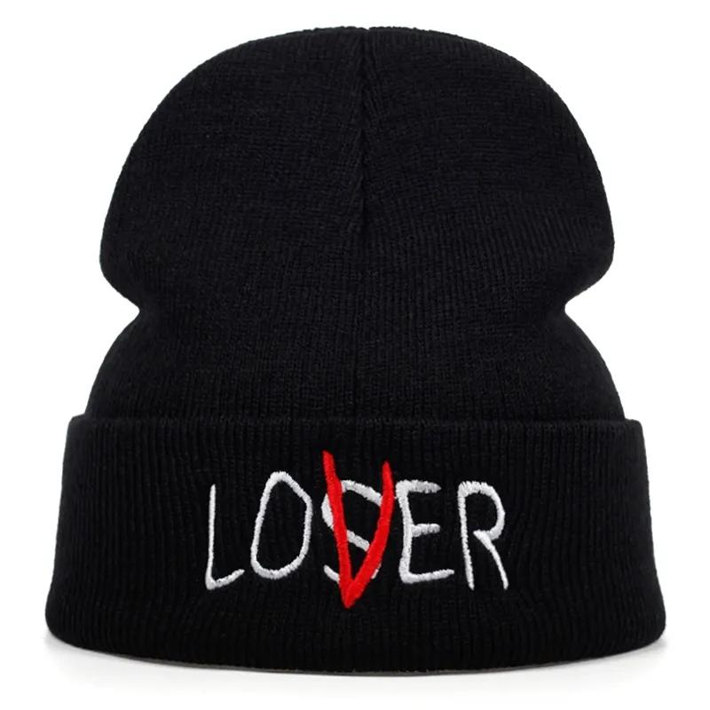 Модная вышивка LOSER Осенние и зимние шапки Велосипедные теплые вязаные шапки Спортивные шапки Холодные шапки