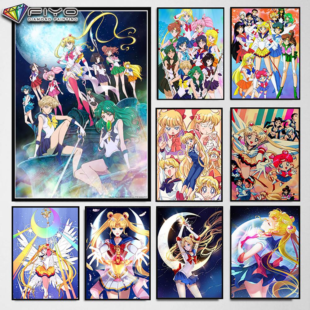 Полный 5D Diy Алмазная картина Сейлор Мун 5D Алмазная картина