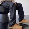 Homlean American Retro Cargo Pants for Men, Spring And Summer Trendy Straight-Leg Wide-Leg Casual Trousers HF01 Black Size M