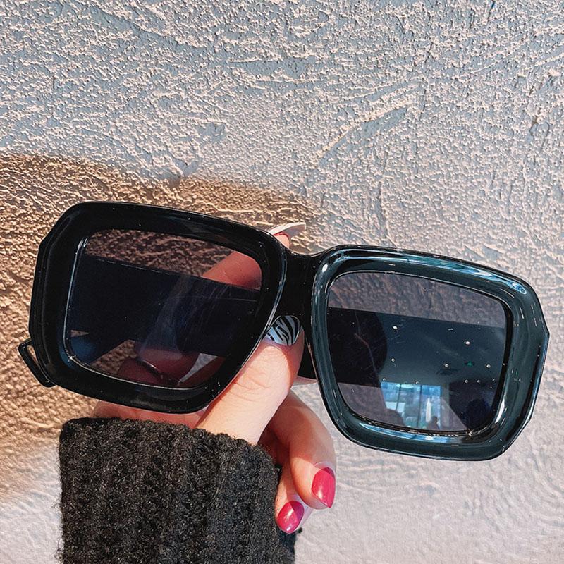 Fashion Purple Square Oversized Sunglasses Women Luxury Designer Big Frame Thick Sun Glasses For Men Shades Travel Goggle