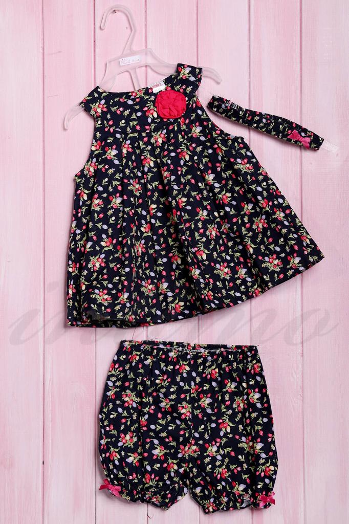 Комплект: платье, шортики и повязка Wandees (56189)