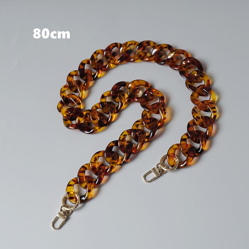 New Fashion Woman Handbag Accessory Chain Amber Leopard Acrylic Resin Chain Luxury Strap Women Clutch Shoulder Purse Chain