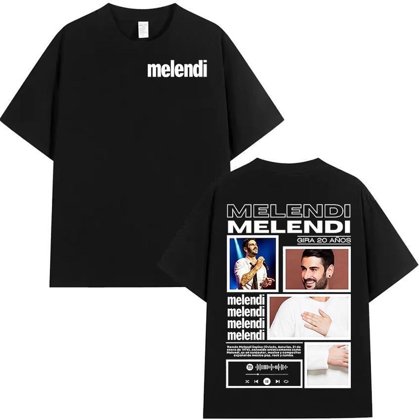 Rapper Melendi Tour 2025 Album Merch TShirts Mens Vintage Oversized Cotton Tshirt Y2K Casual High Quality Short Sleeve T Shirt