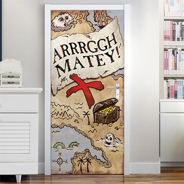 3D серые обои ужасов для украшения Хэллоуина, наклейка на дверь, самоклеящаяся водонепроницаемая наклейка на стену из ПВХ, декор для вечеринки, фреска с зомби