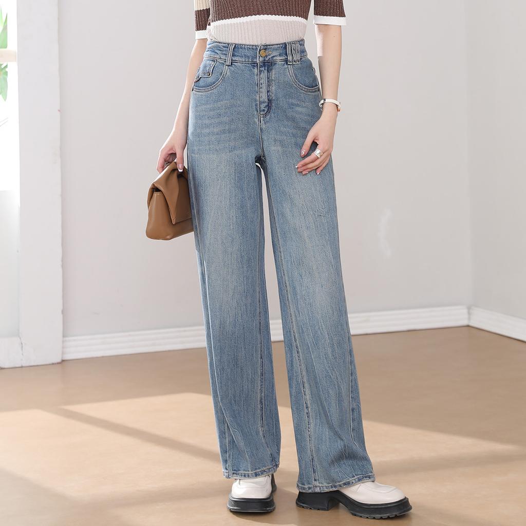 Summer High-Waisted Fashionable Slimming and Age-Reducing Versatile Jeans with Wide Legs