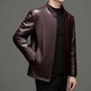 Autumn Genuine Leather Jacket Men's Slim Short Stand Collar Leather Jacket Middle-aged and Elderly Men's Genuine Leather Jacket