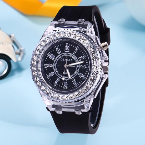 Yousheng Stylish LED Fluorescent Couple Watch Accurate Time Clear Reading Luminous Display Comfortable To Wear Watch