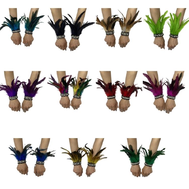 Элегантные перьевые наручные манжеты для женщин Фотосъемка для Средневекового перьевого браслета Хэллоуин Косплей и Вечерние платья