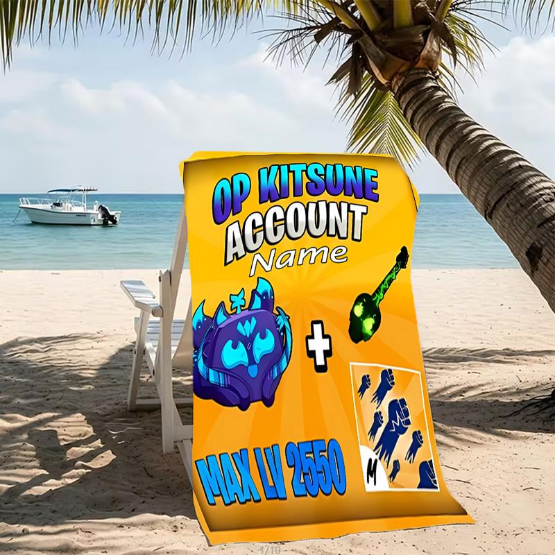 Customizable personalized beach towels Game Blox Fruits themed designs.Suitable for the beach, yoga, sports;ideal as beach accessories