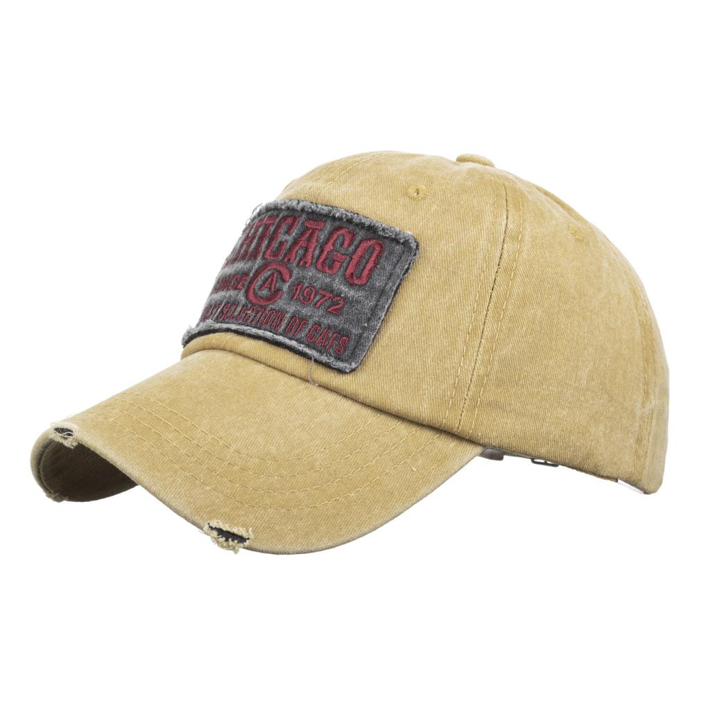 Бейсболка из весеннего хлопка с объемной вышивкой, старая потертая кепка Chicago