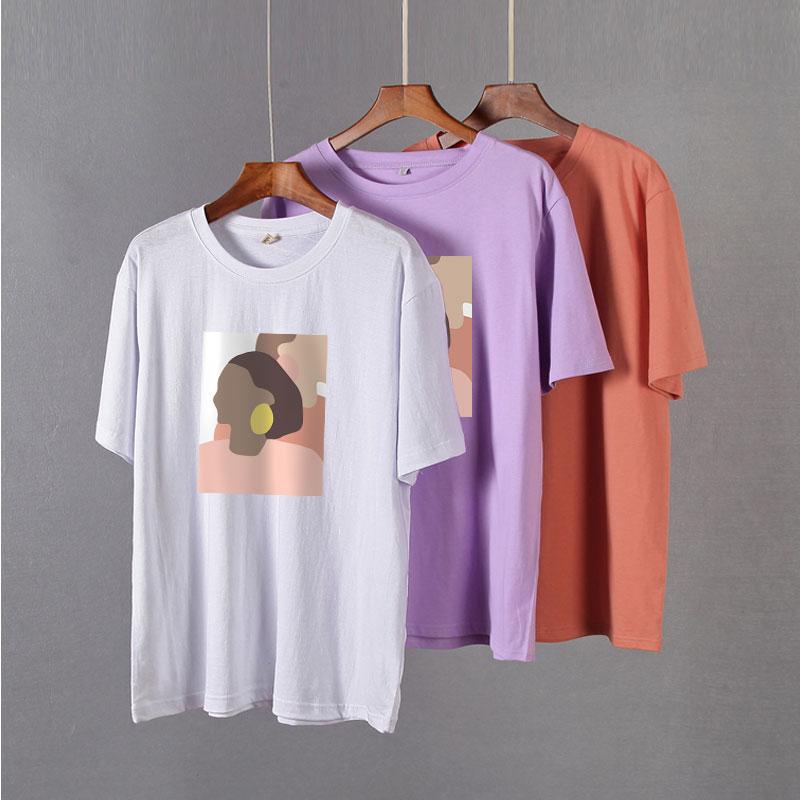 Hirsionsan модная женская футболка с абстрактным рисунком 2021, новые хлопковые футболки с эстетическим принтом, свободные базовые женские топы с короткими рукавами