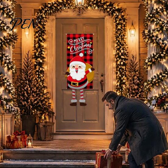 Рождественские украшения для дома, Баннер с надписью Christmas Decorations с веревкой для подвешивания, Праздничные флажки с эльфом/снеговиком/гномом для дверного проема, Праздничные