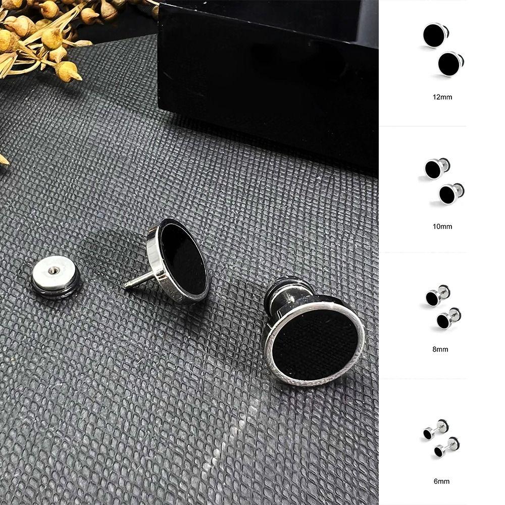 Однотонные серьги в стиле хип-хоп, уличная мода, серьги-гвоздики, круглые черные серьги-гвоздики, для вечеринки