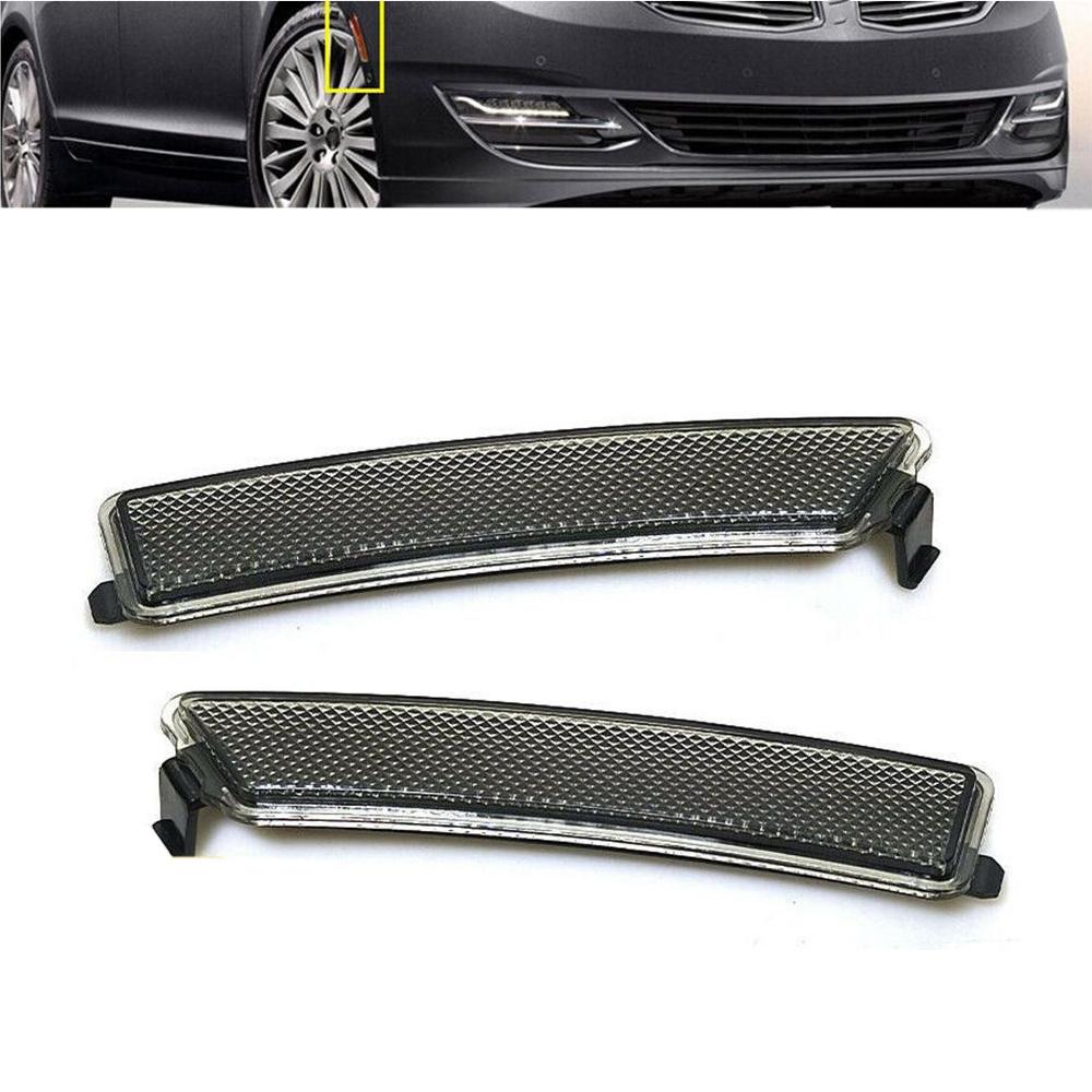 2x дымчатые боковые габаритные фонари-отражатели для Lincoln MKZ 2013-2016