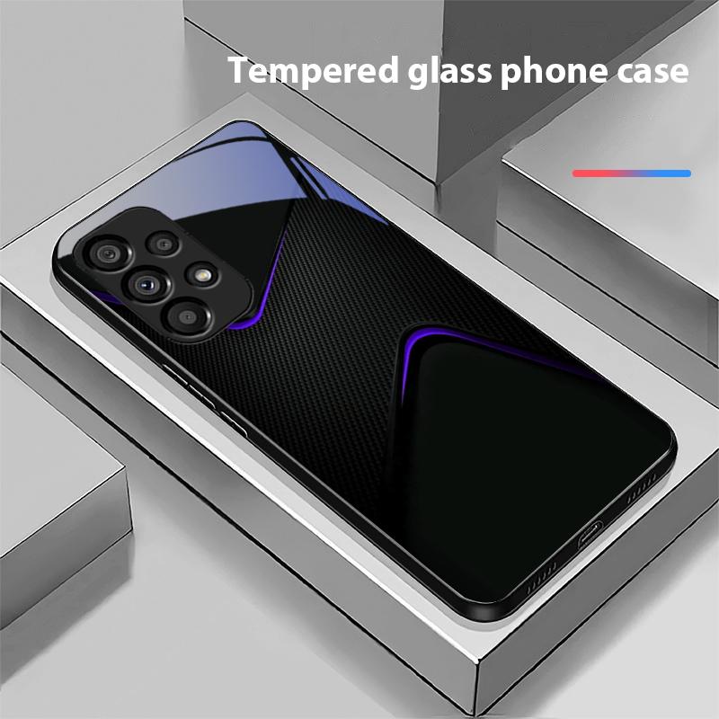 Простой и большой для Samsung Galaxy S10 20 Plus 21 FE 22 23 24 FE 25 Ultra Черный Чехол для телефона из закаленного стекла Жесткий чехол