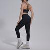 Double-sided nylon solid color cross beauty back tight nude sportswear set running fitness yoga suit set