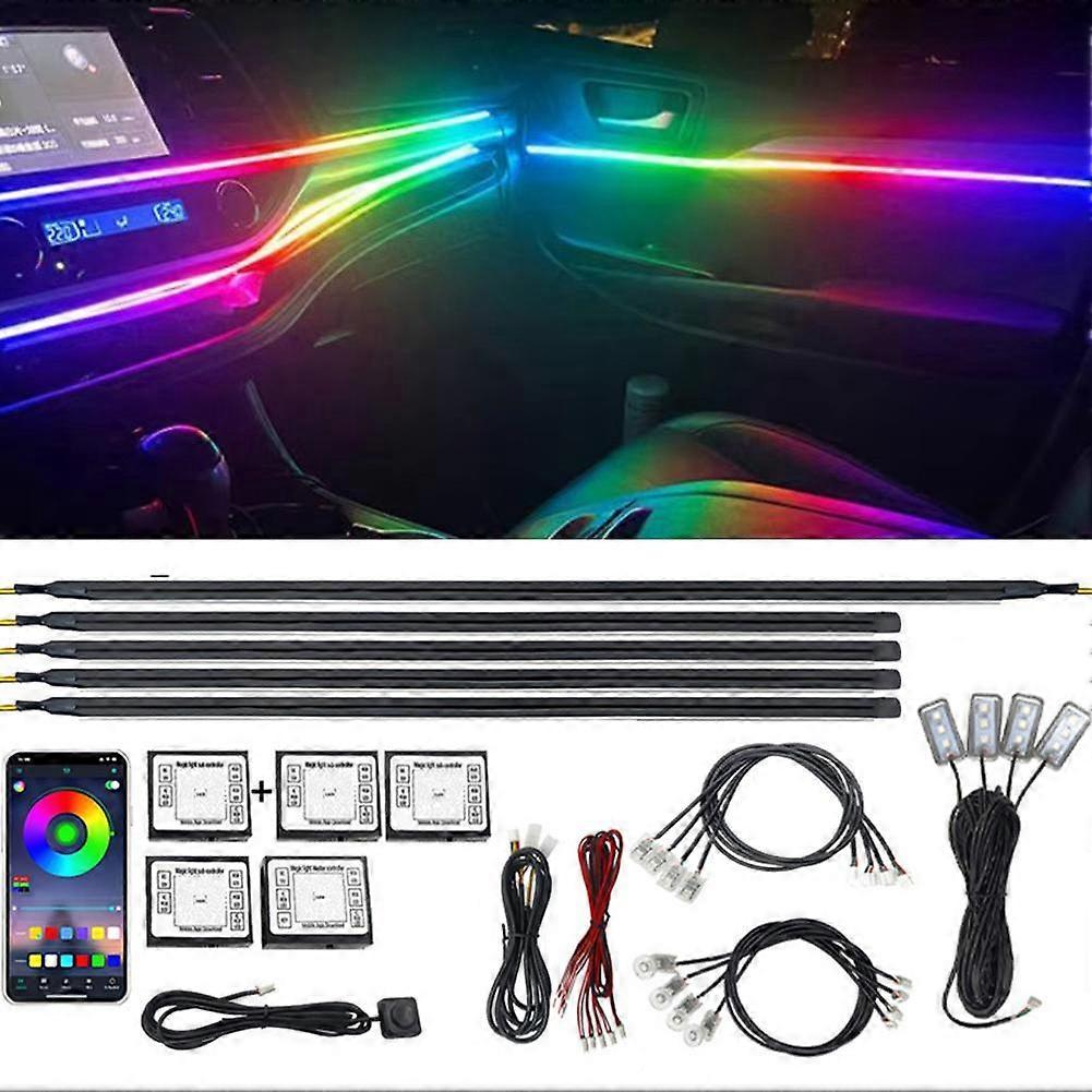 RGB 18-в-1 Автомобильные Оптоволоконные Светодиодные Ленты Наборы Автомобильный Атмосферный Свет