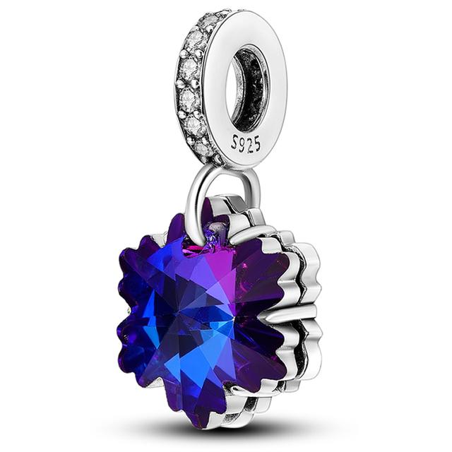 Рождественский подарок Подвески из бисера из стерлингового серебра 925 пробы Снежинка Лось Санта-Клаус Подвеска в виде рождественской елки Подходит для оригинального нового браслета Ювелирные изделия