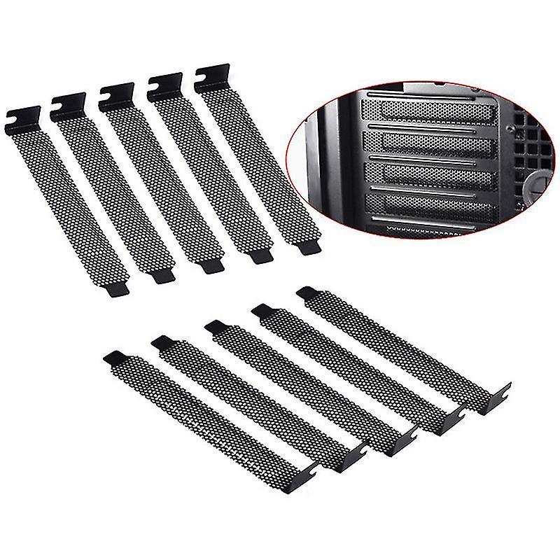 10pcs New Black Pci Slot Cover Dust Filter Blanking Plate Hard Steel-hao