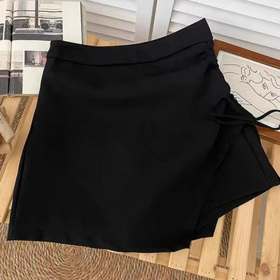 Spring 2024 Women's High Waist A-Line Pleated Drawstring Skirt - Slim, Fashionable Korean Style