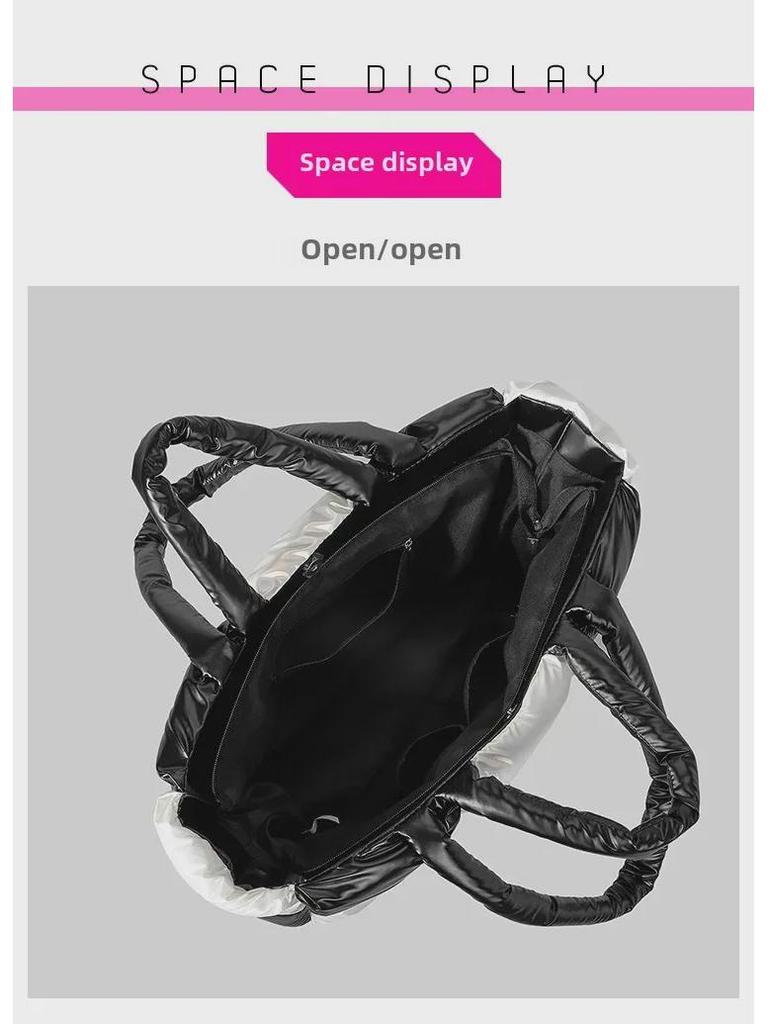 Женская легкая черно-белая клетчатая сумка-тоут – мягкая, пуховая сумка через плечо