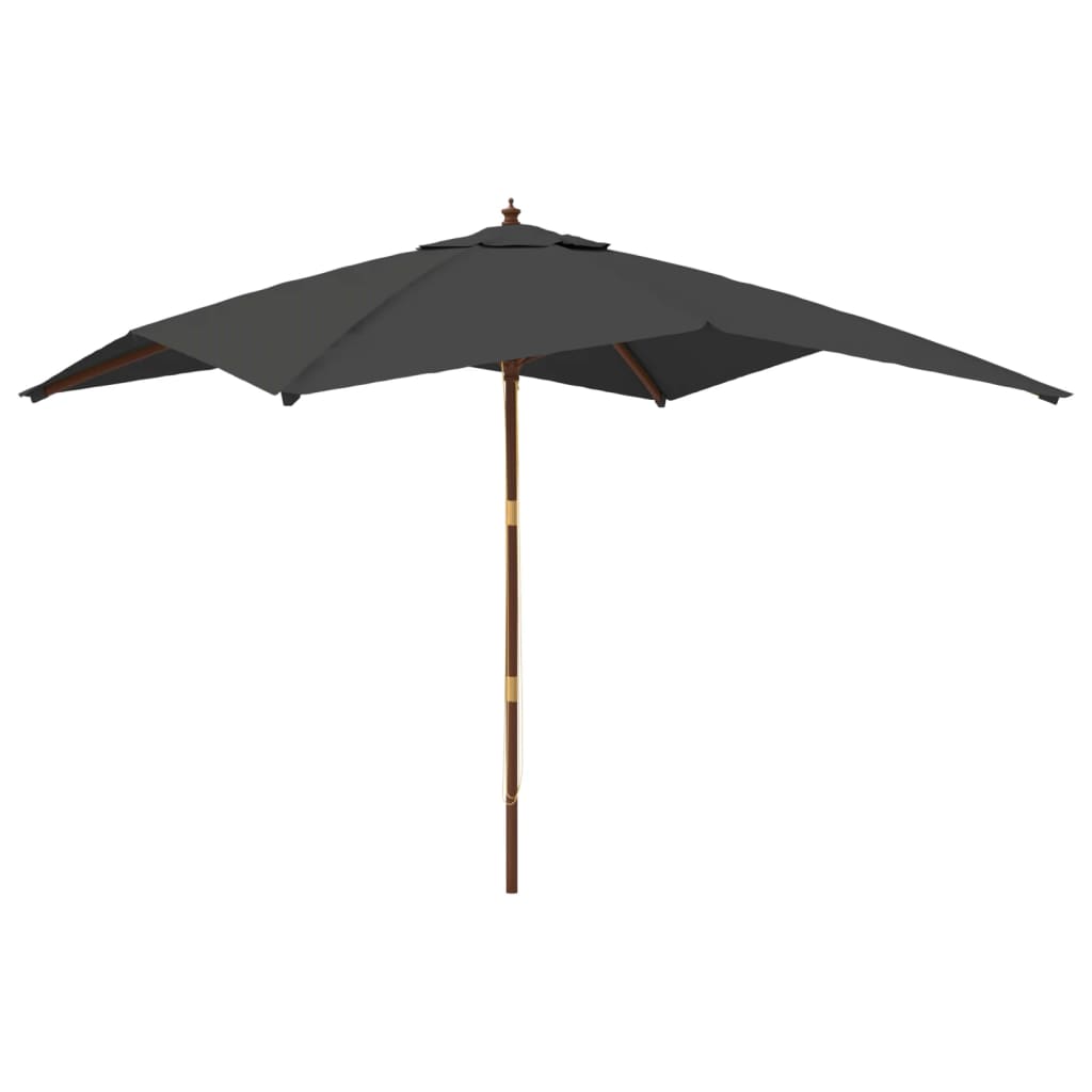 Vidaxl Parasol Ogrodowy Na Drewnianym Słupku, Antracyt, 300X300X273 Cm