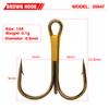 Рыболовные принадлежности San Ben Hook включают в себя якорные крючки с шипами, подводные рыболовные снасти и коричневые крючки с тремя якорями.. 100 шт./упак.