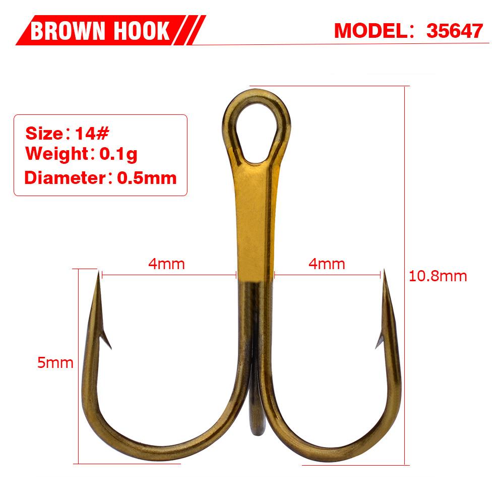 Рыболовные принадлежности San Ben Hook включают в себя якорные крючки с шипами, подводные рыболовные снасти и коричневые крючки с тремя якорями.. 100 шт./упак.
