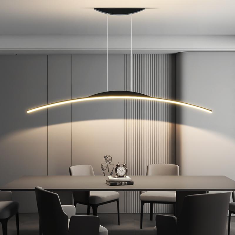 Светодиодная люстра для столовой, острова, современный скандинавский ресторан, простое длинное освещение, подвесные светильники для офиса, бара, кофе, художественные лампы