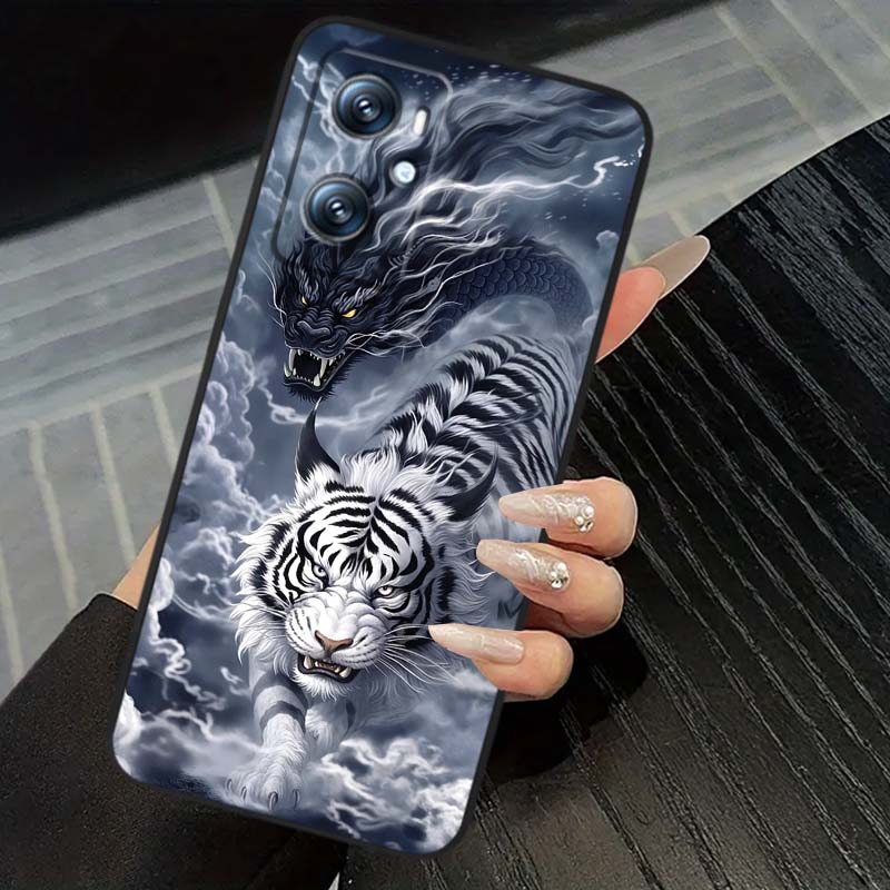 Дизайн с драконом для OPPO Reno 5 6 7 A96 A40 A58 Realme GT A74 A78 Neo2 A74 A78 Find X5 X3 X7 X8 Черный Чехол для Телефона