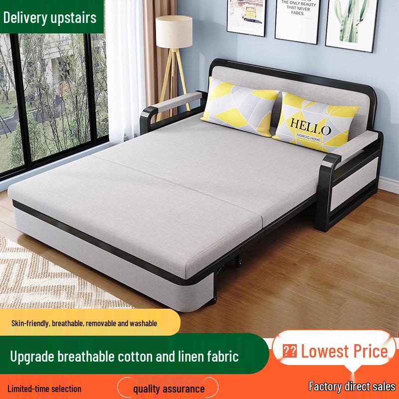 Multi-Functional Sofa Bed for Small Spaces: Convertible Single Bed for Living Room or Balcony