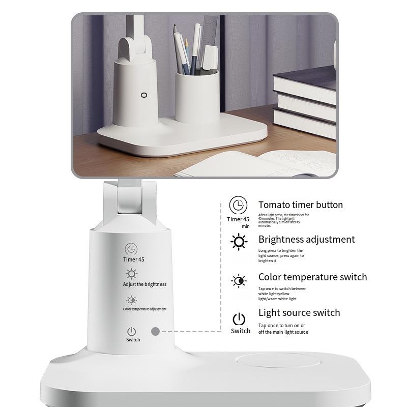 1PC Curved Led Folding Desk Lamp, Special Dormitory for Students To Learn Eye Protection, Children's Bedside Charging, Regular Reading Night Light