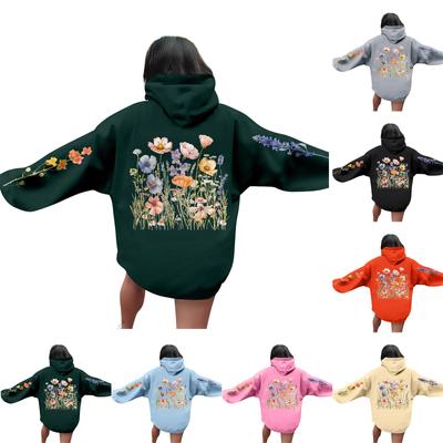 Женские толстовки оверсайз, пуловеры, толстовки, флисовые свитера с длинными рукавами и карманами, зимне-осенние наряды