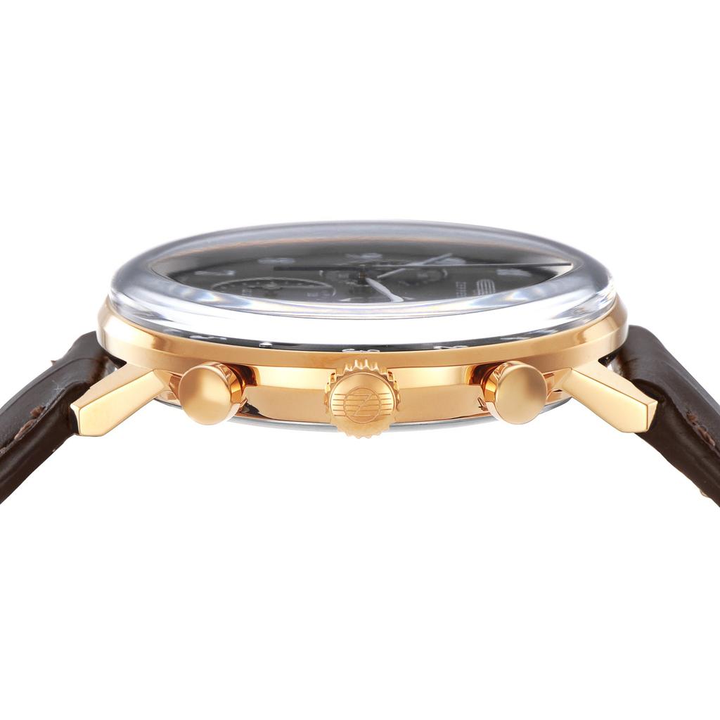 Часы Hindenburg, серый циферблат, нержавеющая сталь, кварцевые, немецкие, 70842, коричневые [Zeppelin] 39,5 мм, мужские [Товар]