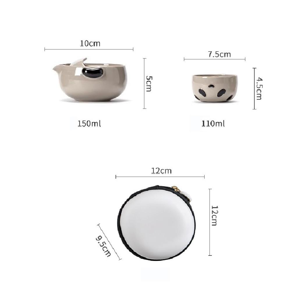 KuaiKe Cup Cute Panda One Pot One Cup Single Person Outdoor Portable Travel Tea Set Gift Tea Cup Set