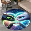 1PC Dragons In The Snow Round Rug, Non-slip Chair Mat, Home Decor, Circle Carpet Perfect for Office, Bedroom, Living Room,Christmas gift