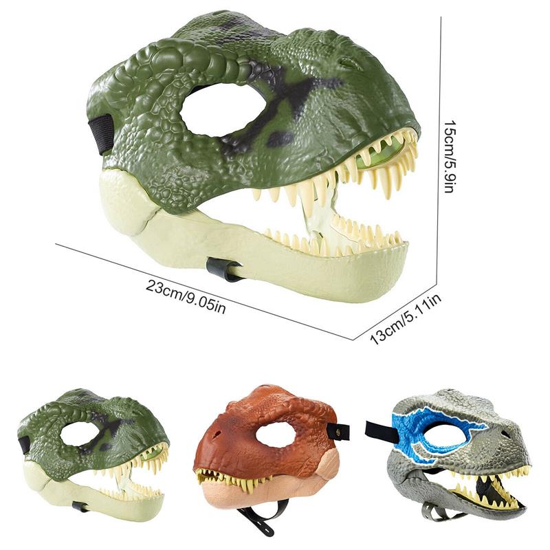 New Movable Jaw Dino Mask Dragon Mask Moving Jaw Dinosaur Decor Mask For Halloween Party Cosplay Mask Decoration Funny Toy